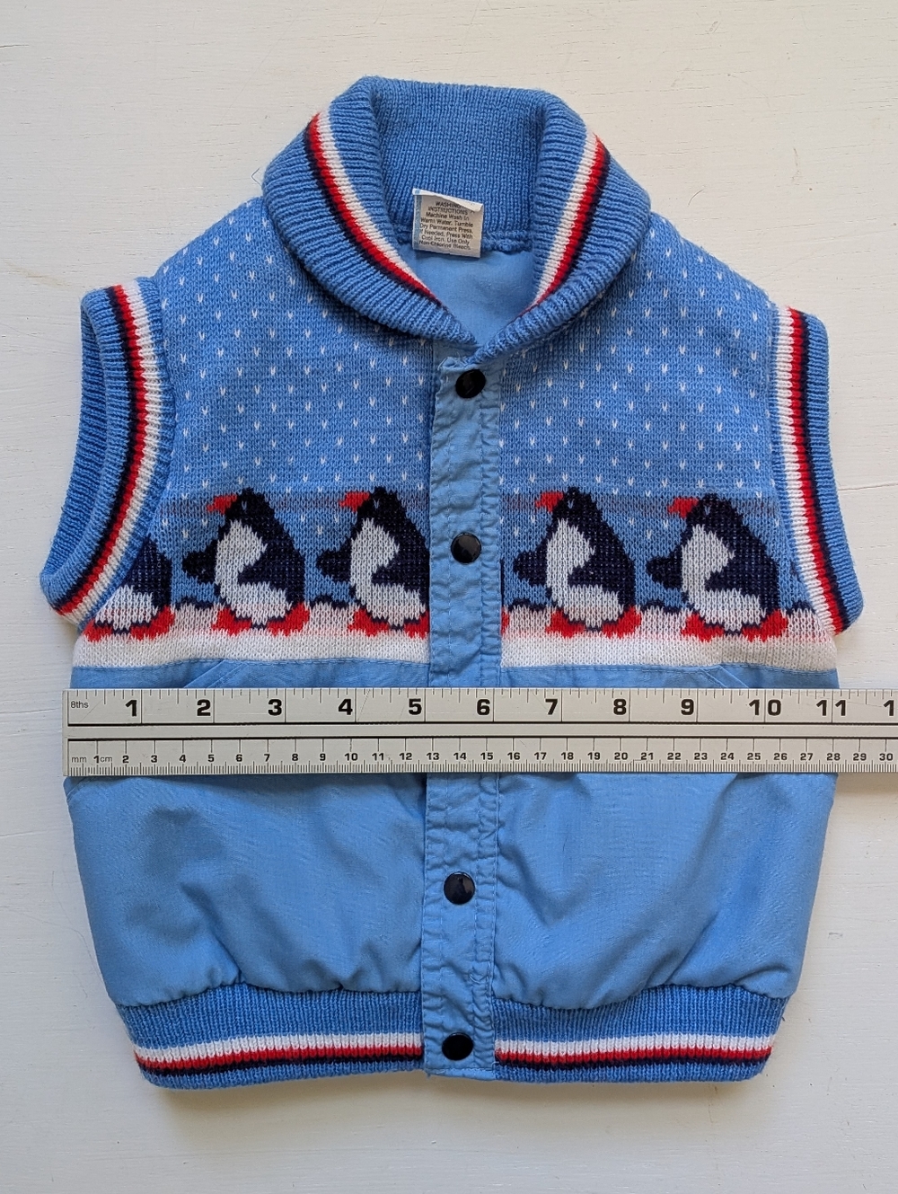 Vintage Light Blue Penguin Vest 18 Months - Picture 10 of 10